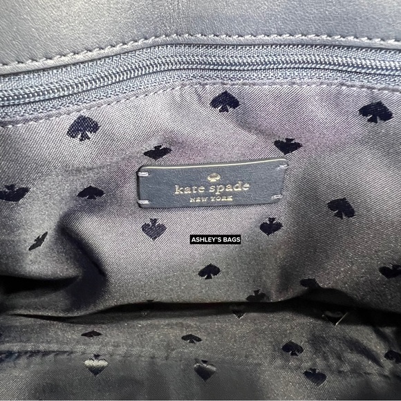 Kate Spade Natalia Denim Tweed Medium Flap Chain Shoulder Bag Crossbody - Picture 8 of 9